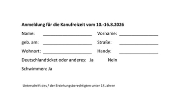 Anmeldung CVJM Wochenende 2026